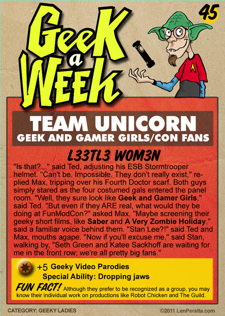 Geek A Week Challenge #45: Team Unicorn back