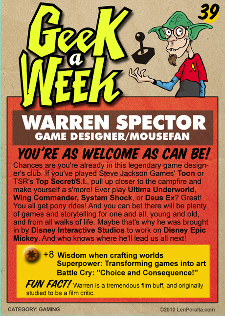 Geek A Week Challenge #39: Warren Spector back
