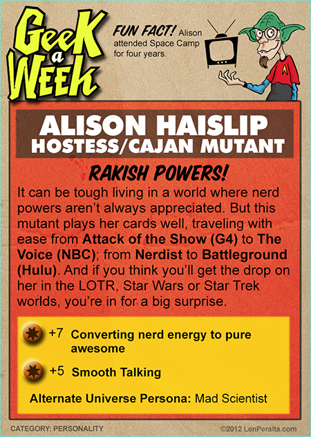 Geek A Week One-Offs: Alison Haislip back