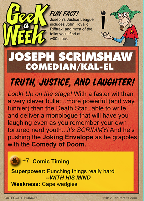 Geek A Week One-Offs: Joseph Scrimshaw back