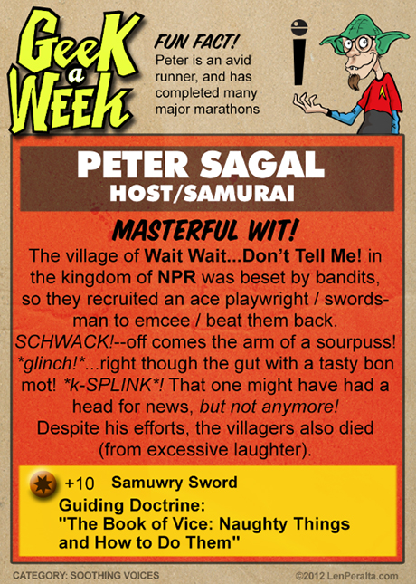 Geek A Week One-Offs: Peter Sagal back