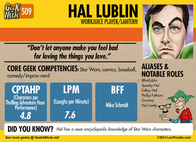 Geek A Week: Year Five Two: Hal Lublin back