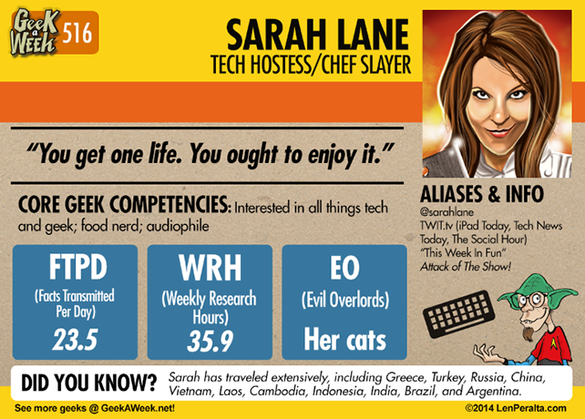 Geek A Week: Year Five Two: Sarah Lane back