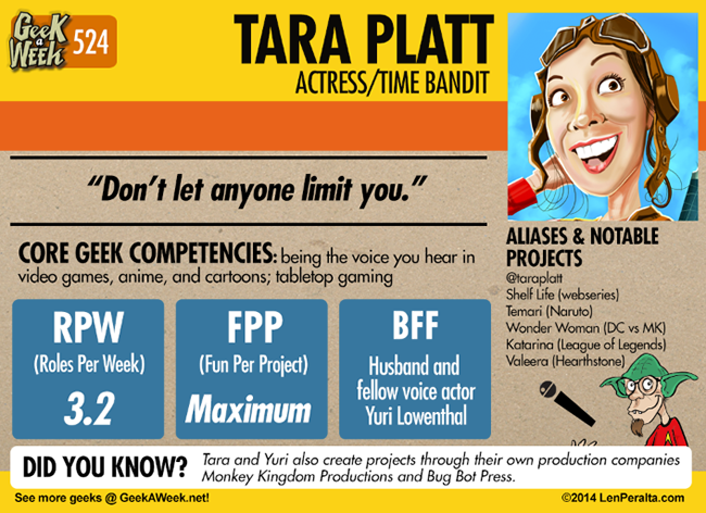 Geek A Week: Year Five Two: Tara Platt back