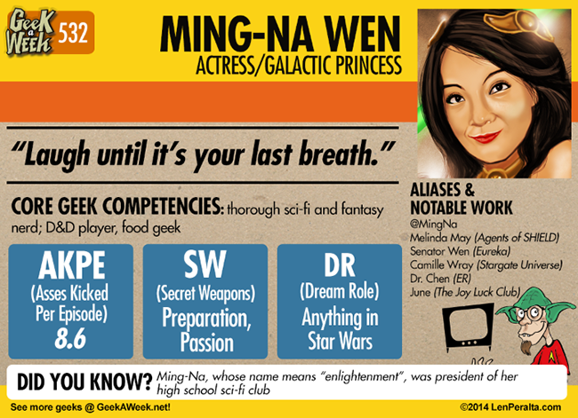 Geek A Week: Year Five Two: Ming-Na Wen back