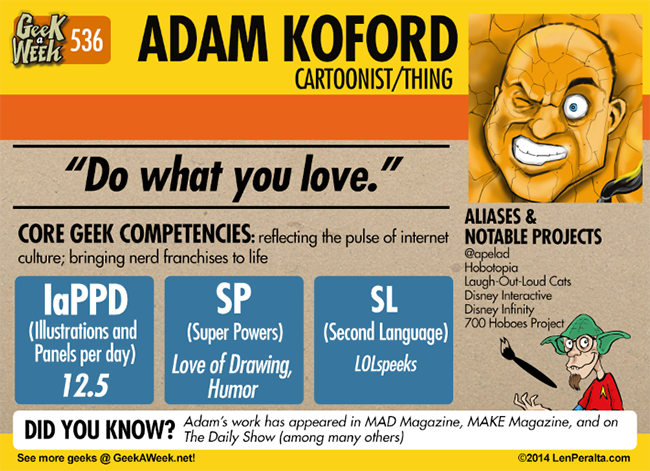 Geek A Week: Year Five Two: Adam Koford back