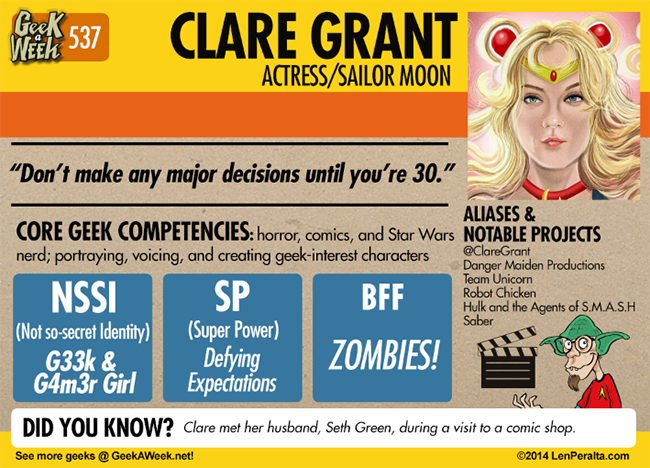 Geek A Week: Year Five Two: Clare Grant back