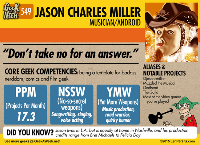 Geek A Week: Year Five Two: Jason Charles Miller back