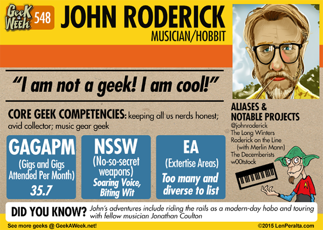 Geek A Week: Year Five Two: John Roderick back