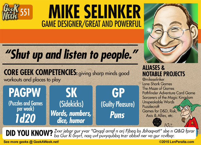 Geek A Week: Year Five Two: Mike Selinker back